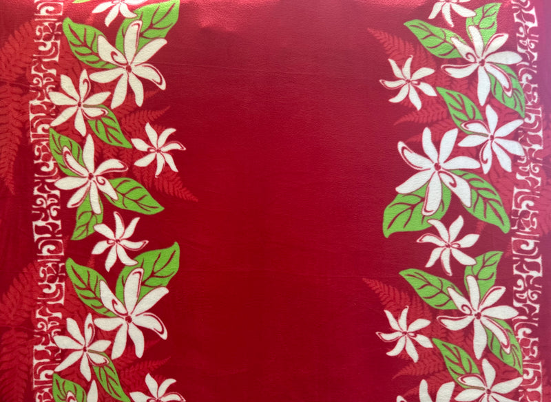 Hawaiian Flowers Double Border Fabric | Fleece