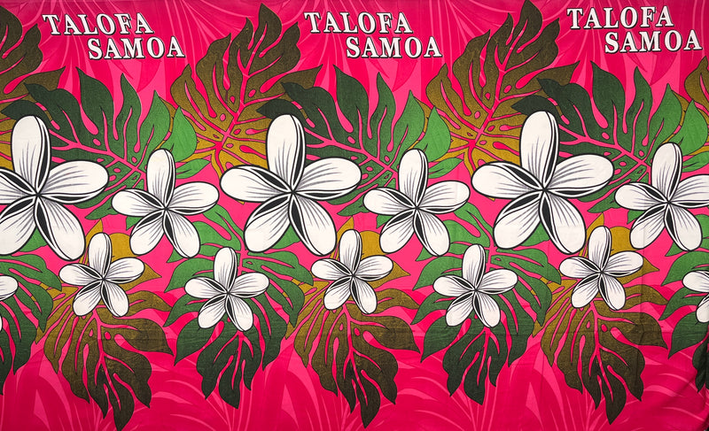 Talofa Samoa Monstera Plumeria Sarong