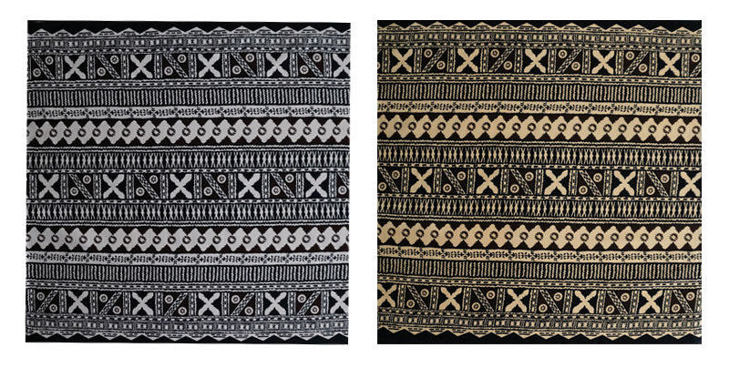 Traditional Polynesian Geometric design Fabric | Cotton Light Barkcloth