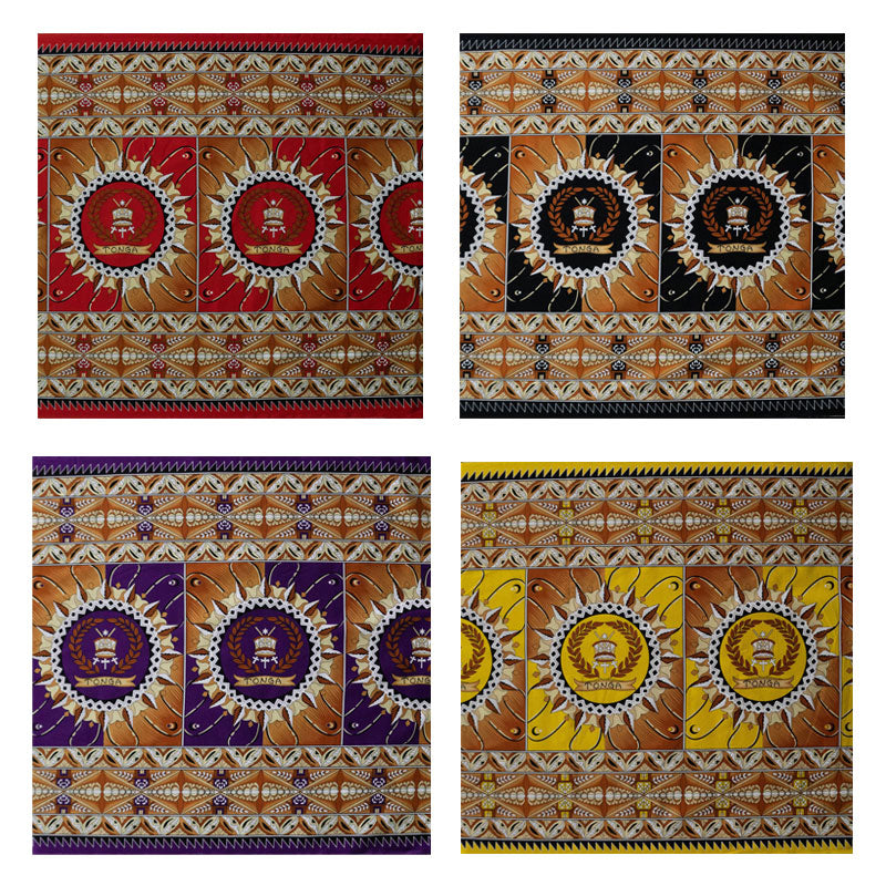 Tongan Seal Double Border Fabric | Cotton Light-Barkcloth
