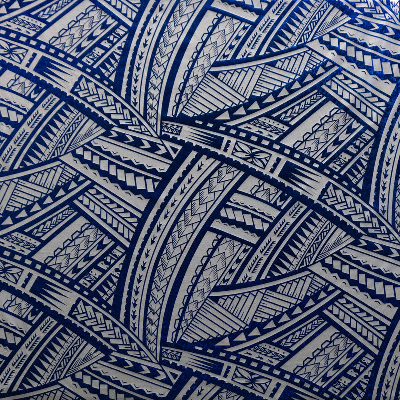 Traditional Polynesian Tattoo Design Fabric | Foil