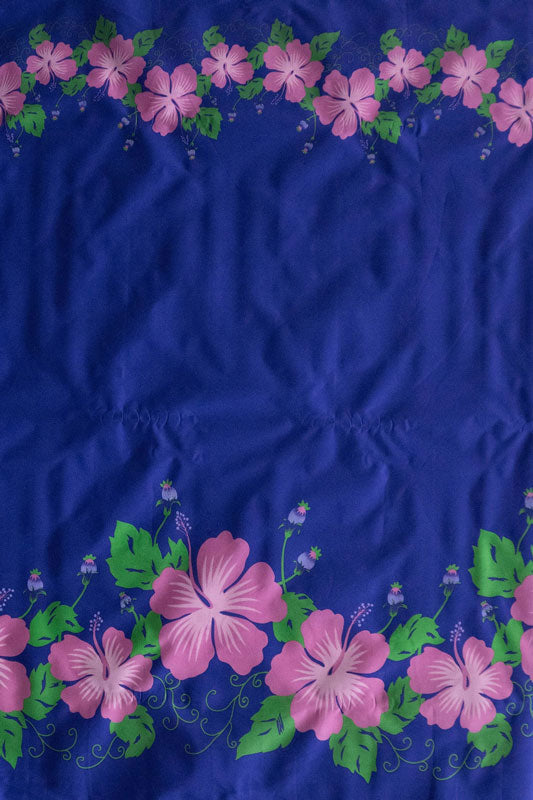 Hibiscus Double Border Fabric | Polyester