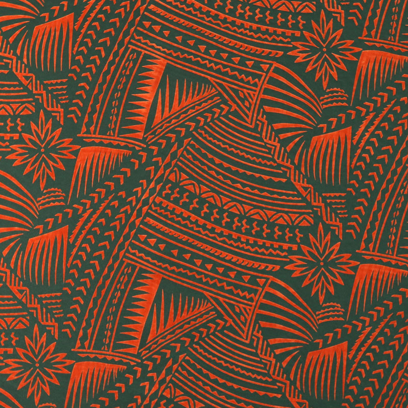 Traditional Polynesian Tattoo w/ Flower Fabric| Flocking