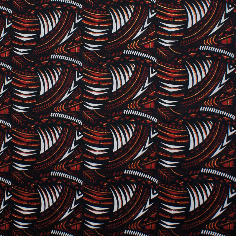 Polynesian Tribal Design Fabric | Glitter