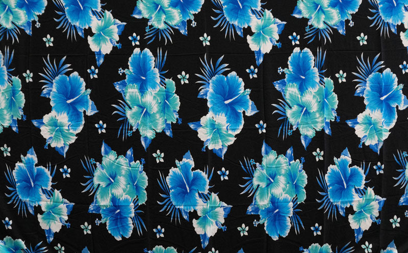 Multicolor Tiare/Hibiscus | Sarong Blue