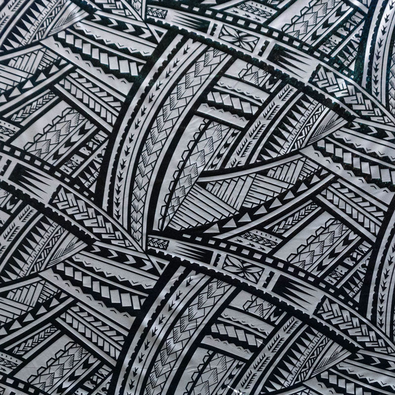 Traditional Polynesian Tattoo Design Fabric | Foil