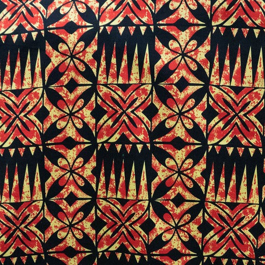 Traditional Tapa design Fabric | Cotton Light Barkcloth