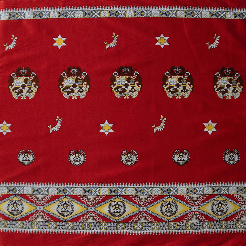 Tonga Seal Double Border Fabric| Cotton Light Barkcloth