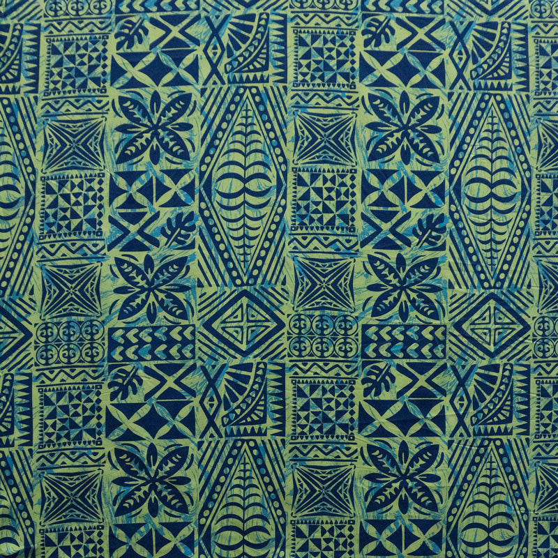 Traditional Tongan Geometric Design Fabric | Peachskin