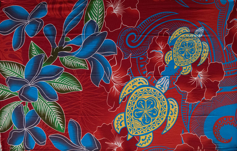 Hibiscus/Tiare/Turtle | Sarong Red