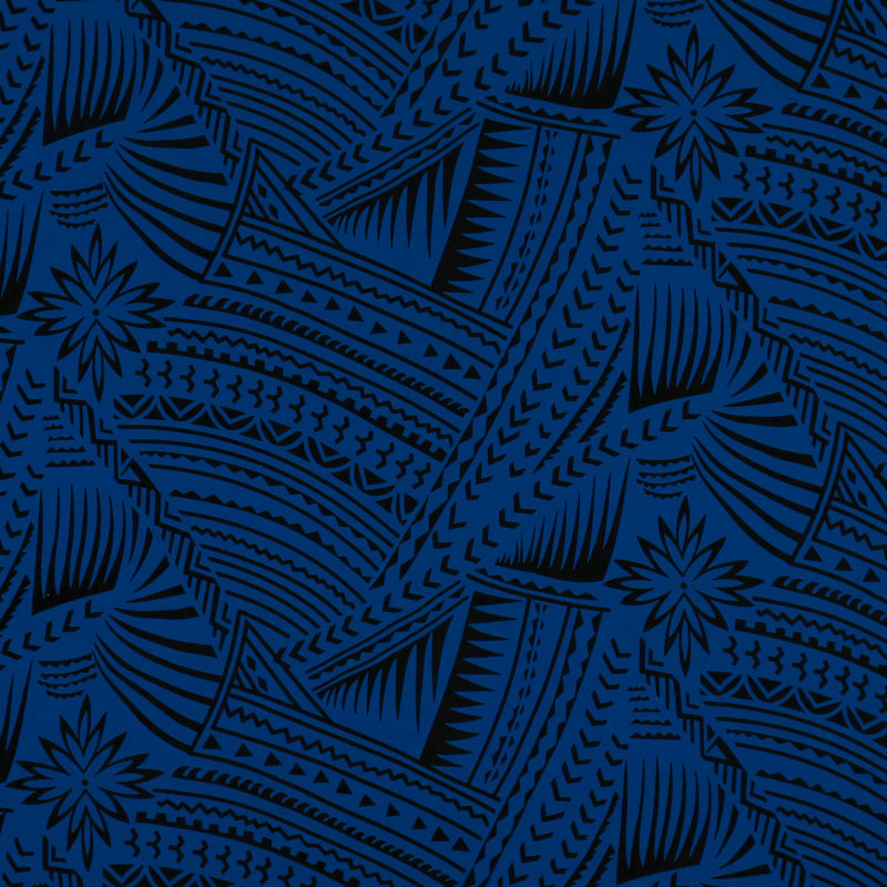 Traditional Polynesian Tattoo w/ Flower Fabric| Flocking