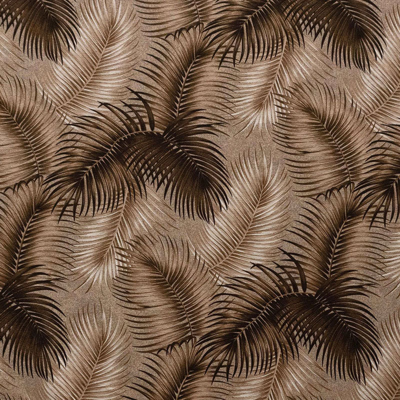 Shades of Brown Palm Leaves All Over design Fabric | Upholstery
