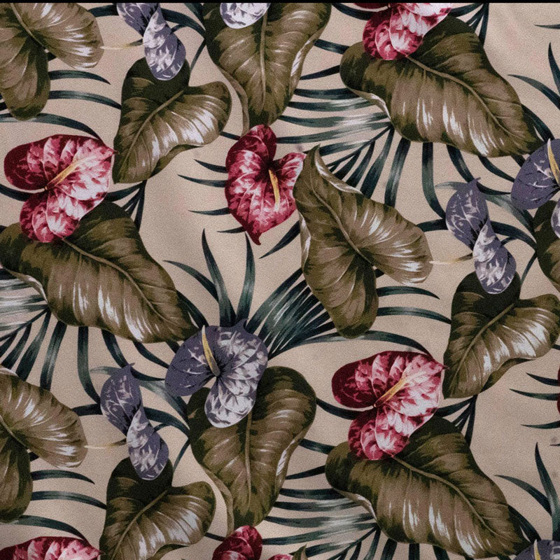Elephant Ear & Palm Leaves Fabric  | Upholstery