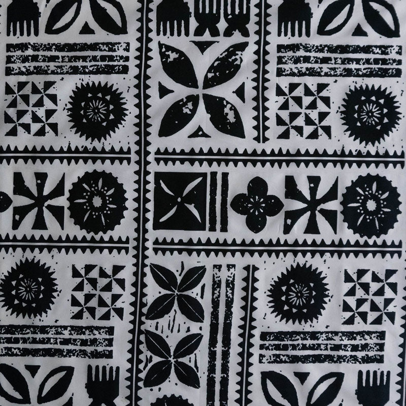 Traditional Polynesian Tapa Design Fabric | Cotton