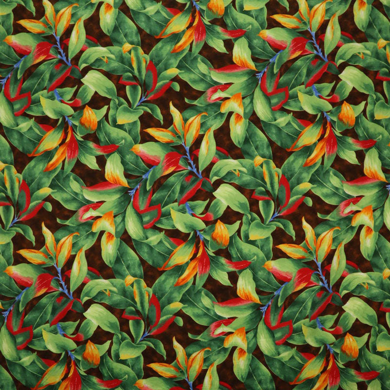 Colored Leaves | Cotton Light-Barkcloth Brown