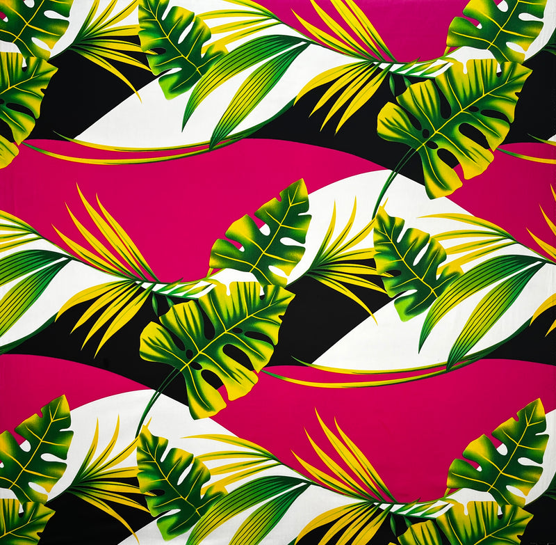 Split Leaf & Palm Fabric | Cotton Poplin