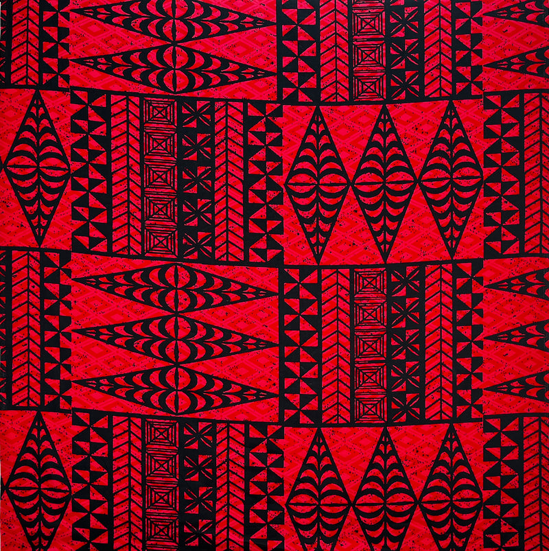Traditional Tongan Geometric Design Fabric | Cotton