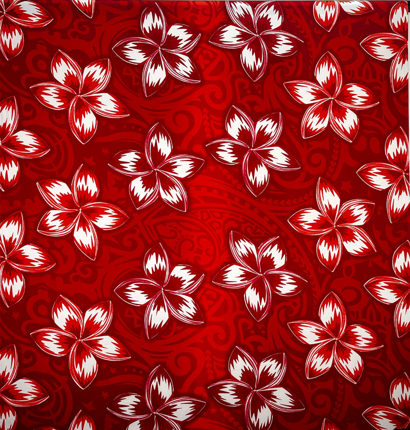 Plumeria Traditional Tattoo background Fabric | Peachskin
