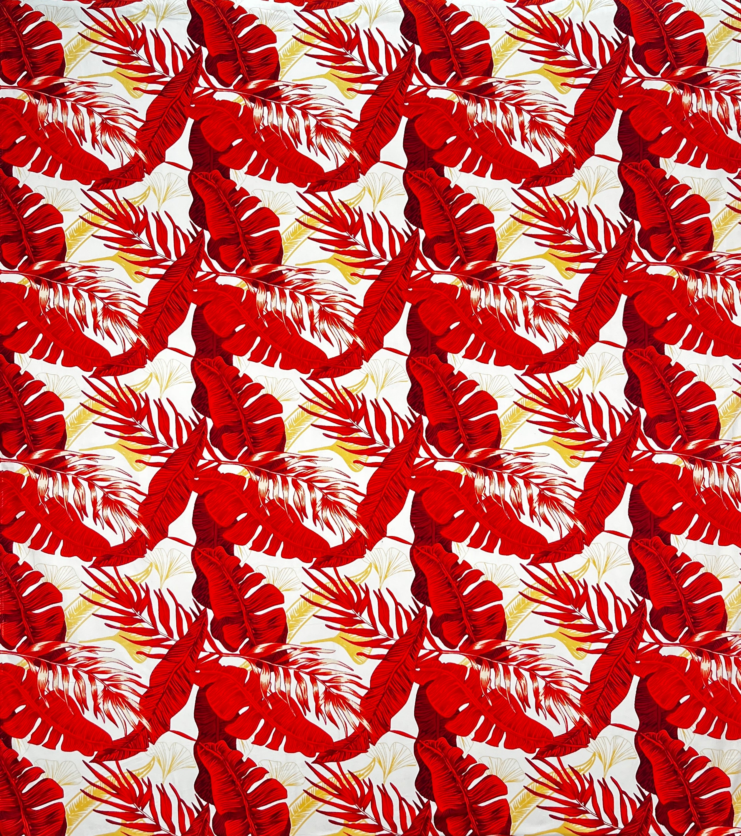 Tropical Leaves All Over design Fabric Cotton