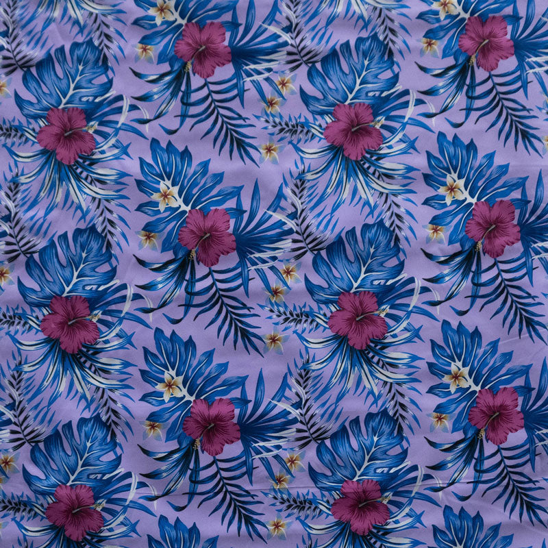 Hibiscus Monstera Palm leaves Fabric | Polyester