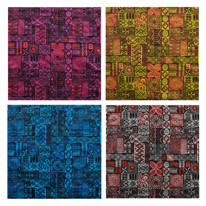 Traditional Polynesian Tapa design Fabric | Polyester