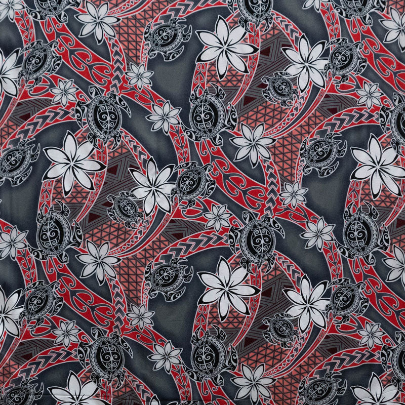 Tiare Sea Turtles Polynesian Tribal Design Fabric| Rayon