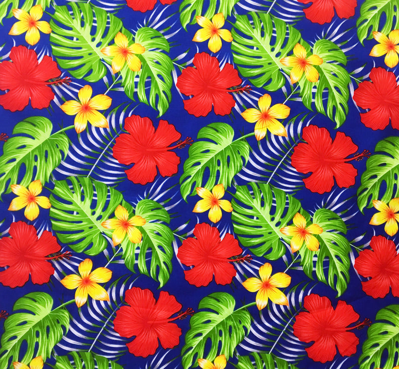 All over Tropical Flowers Fabric | Cotton