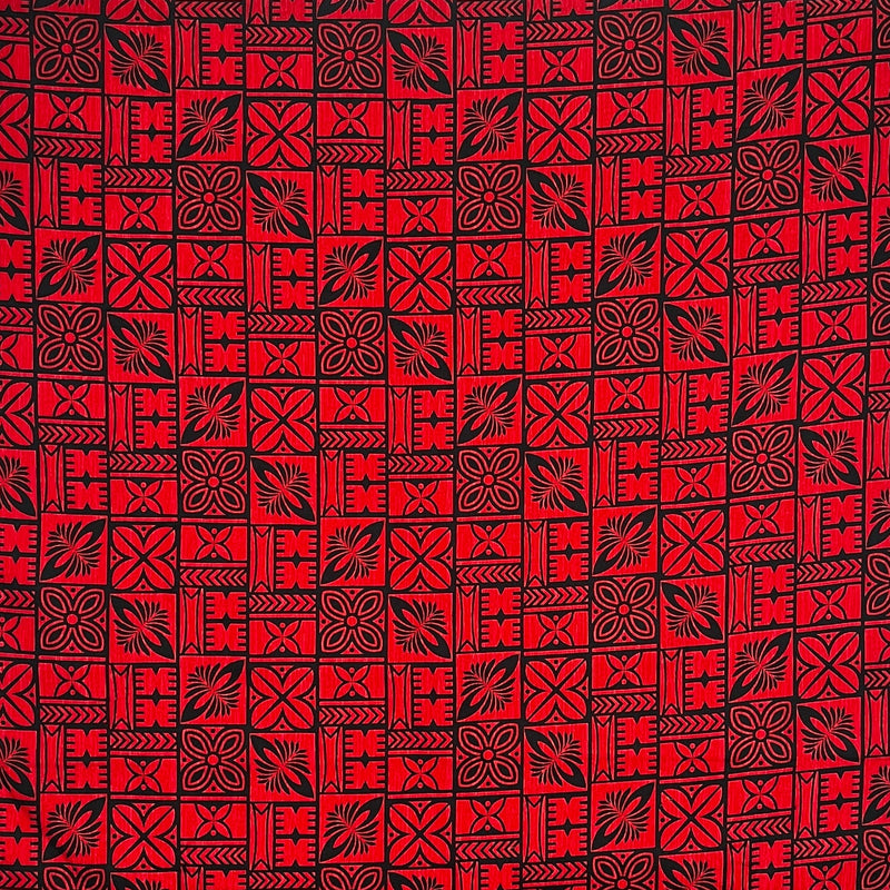 Traditional Polynesian Tapa Pattern Fabric | Cotton