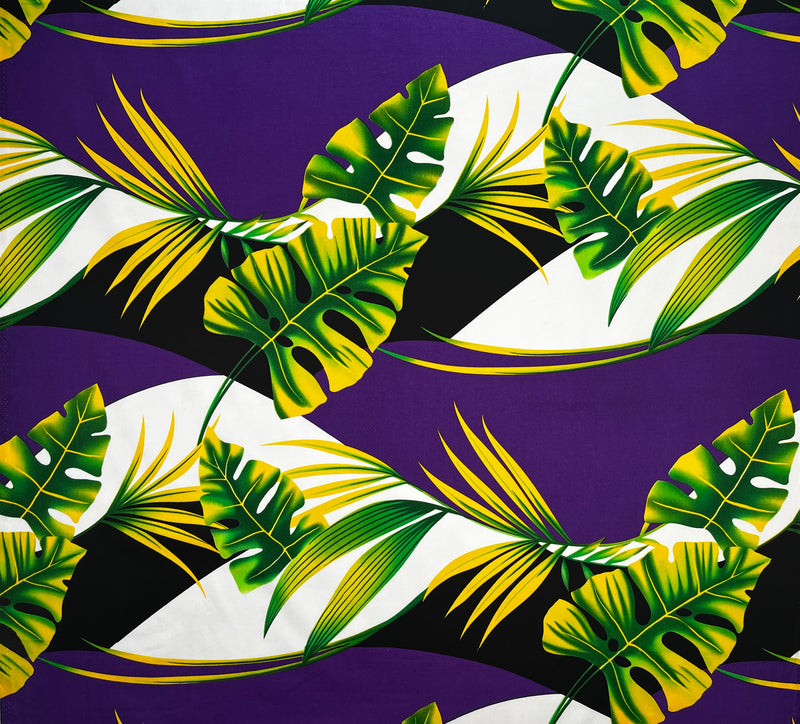Split Leaf & Palm | Cotton Poplin Fabric