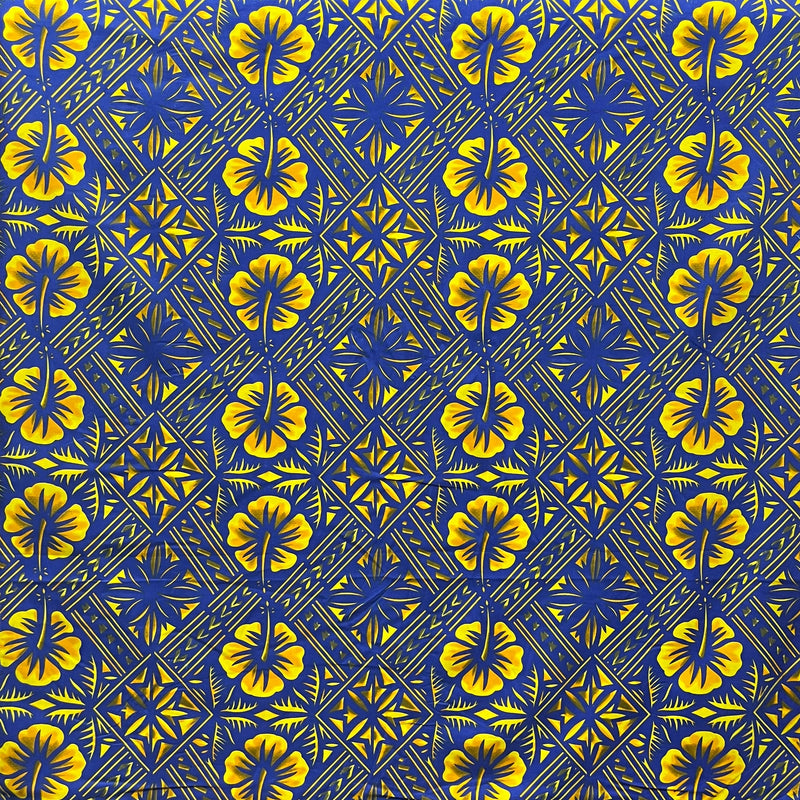 Traditional Tapa Hibiscus Fabric | Cotton