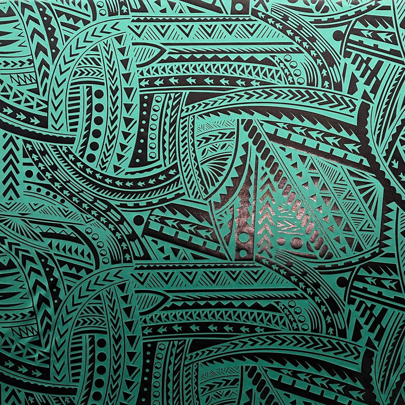 Traditional Polynesian Tattoo Design Fabric | Polyester Foil