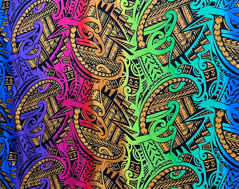 Polynesian Tribal Tattoo Design Fabric | Rayon