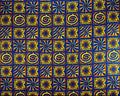 Traditional Polynesian Tapa checkered design  | Cotton Light Barkcloth