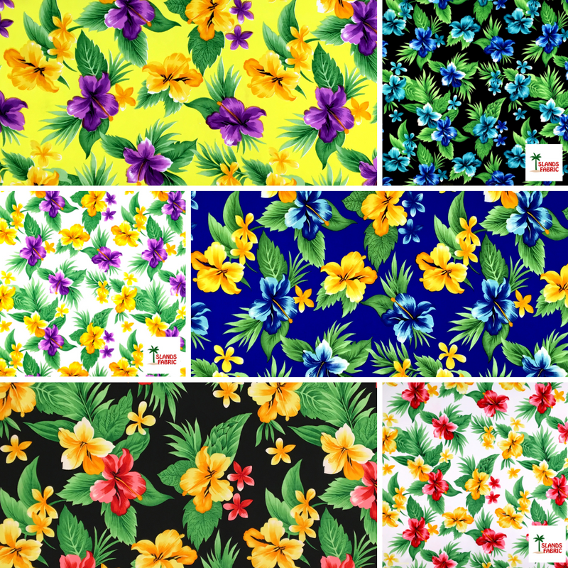 Dual Color Tropical Clusters Fabric | Peachskin