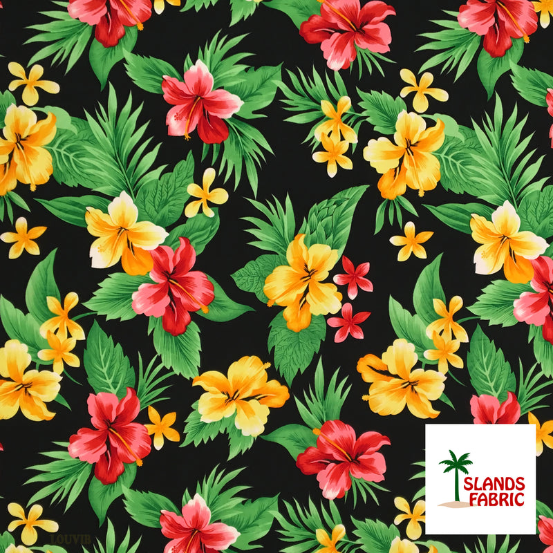 Dual Color Tropical Clusters Fabric | Peachskin