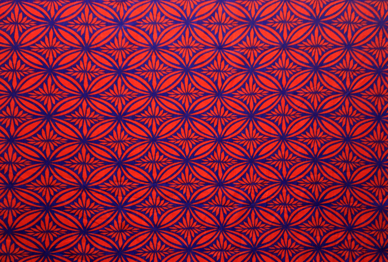 Tapa Flower Print Fabric | Poly Linen