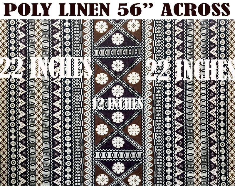 Fiji Tapa Fabric | Poly Linen