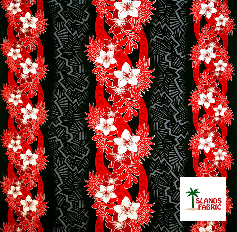 Triple Tropical Border Fabric | Rayon