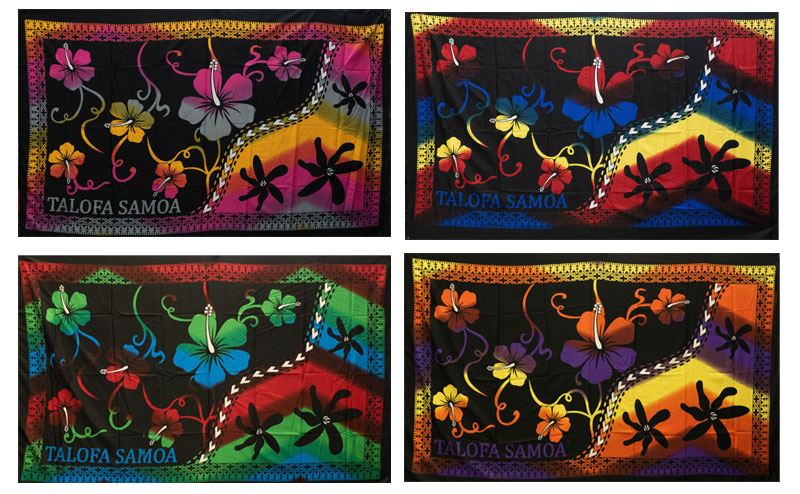 Multicolor Talofa Samoa Hibiscus Tiare | Sarong