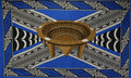 Kingdom of Tonga Kava Bowl All Around Border Crossing pattern | Sarong Blue