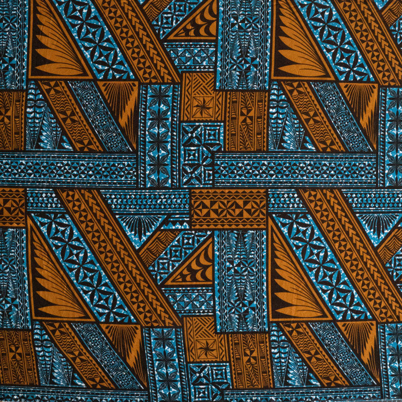 Traditional Tongan Geometric Design | Peachskin Fabric