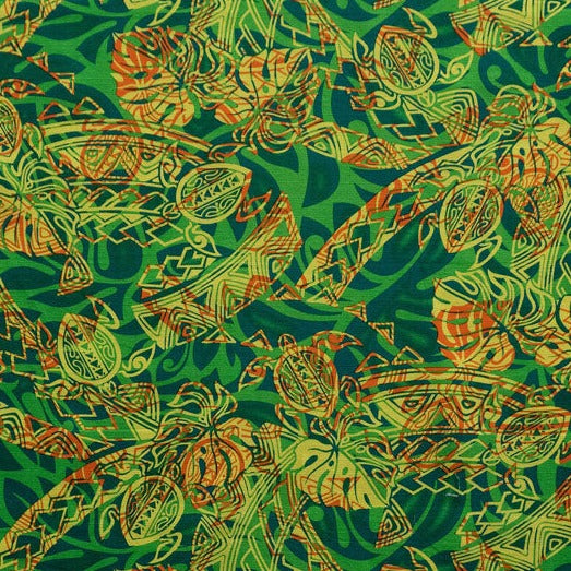 Turtle Monstera Leaf Palm Tree | Cotton Light Barkcloth Fabric