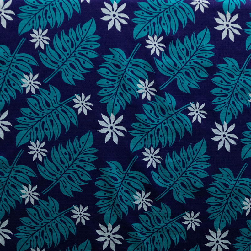 Tiare & Split Leaf | Cotton Light Barkcloth Fabric