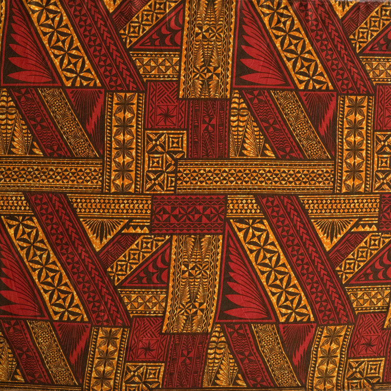 Traditional Tongan Geometric Design | Polyester Fabric