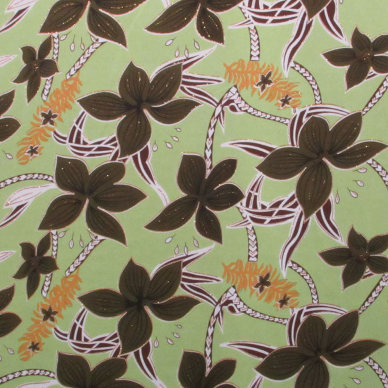 Large All Over Plumeria | Glitter Polyester Fabric