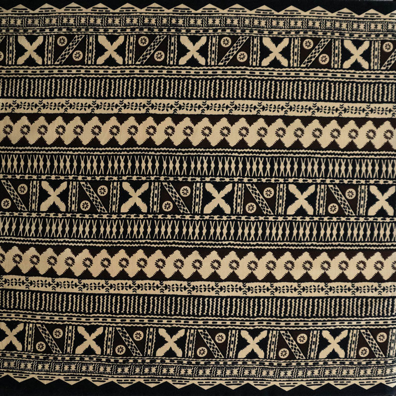 Traditional Polynesian Geometric design | Cotton Light Barkcloth Fabric