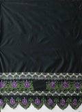Floral Embroidered Border | Polyester Purple