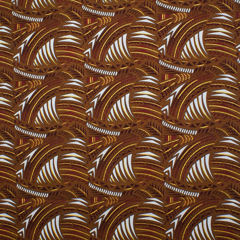 Polynesian Tribal Design Fabric | Glitter