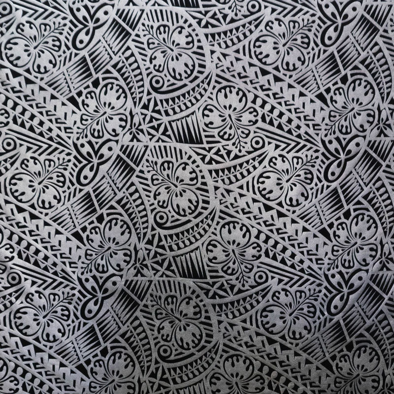 Traditional Polynesian Tattoo Hibiscus Design | Foil Fabric