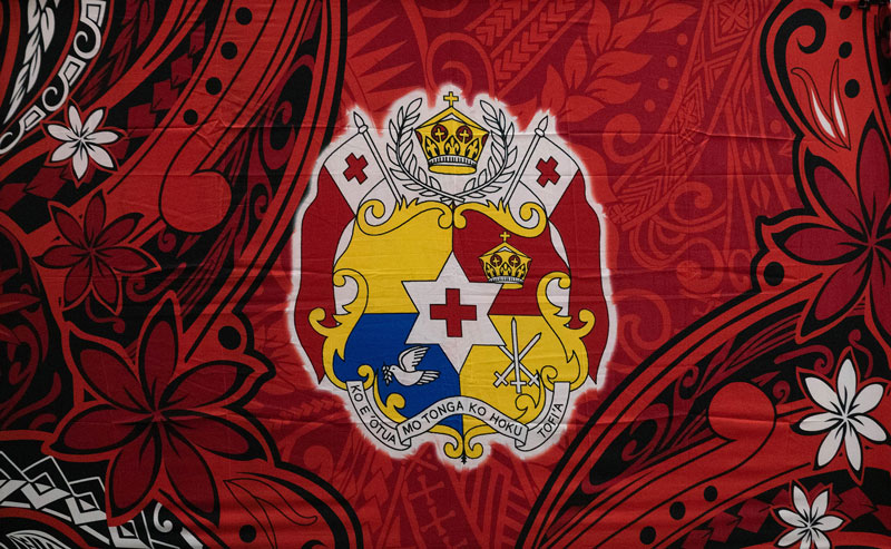 Kingdom of Tonga Seal Plumeria Tattoo design | Sarong Red
